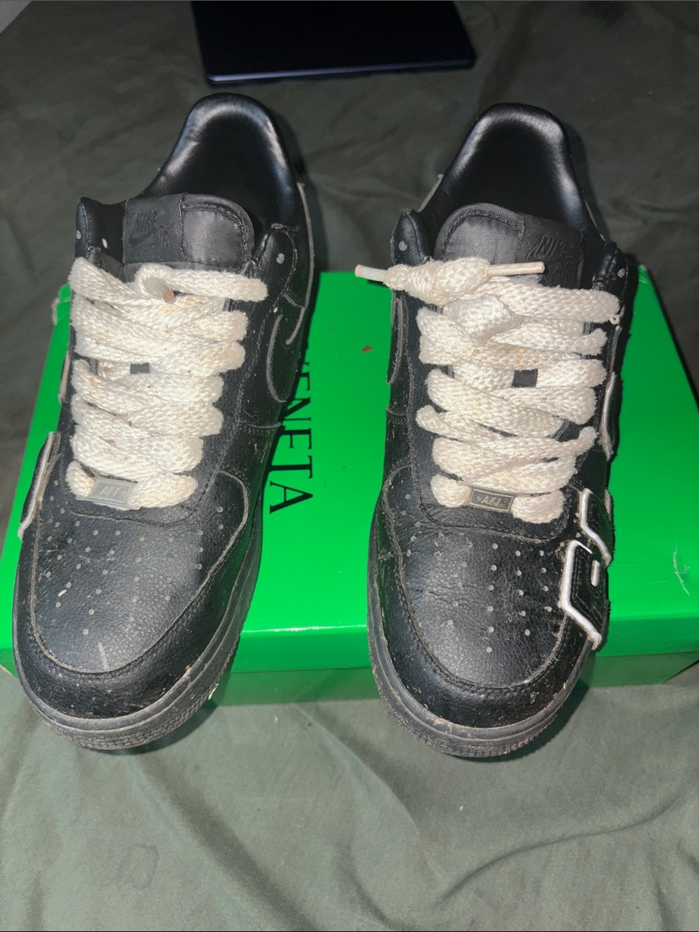 BLACK Cpfm Air Force 1s